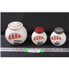 Image 1 : (3) Vintage Fire King Salt & Pepper Shaker & Storage Jar (Broken Handle on Lid)