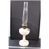 Image 1 : Aladdin Model B Lincoln Drape Pink Alacite Kerosene Lamp w/ Locking Hurricane Glass Shade - 25" Tall
