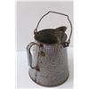 Image 3 : Vintage Enamel Graniteware Cowboy Coffee Pot - Some Wear - 9" Tall