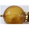 Image 5 : Vintage Amber Crackle Glass Hard Mount Light Fixture - 12" x 8"