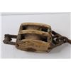 Image 4 : Vintage Wood & Metal Pulley - Some Wear