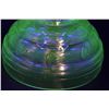 Image 2 : *Uranium Glass Kerosene Lamp w/Hurricane Glass Lamp Shade - 18.5" Tall x 5" Wide