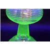 Image 3 : *Uranium Glass Kerosene Lamp w/Hurricane Glass Lamp Shade - 18.5" Tall x 5" Wide