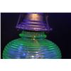 Image 4 : *Uranium Glass Kerosene Lamp w/Hurricane Glass Lamp Shade - 18.5" Tall x 5" Wide