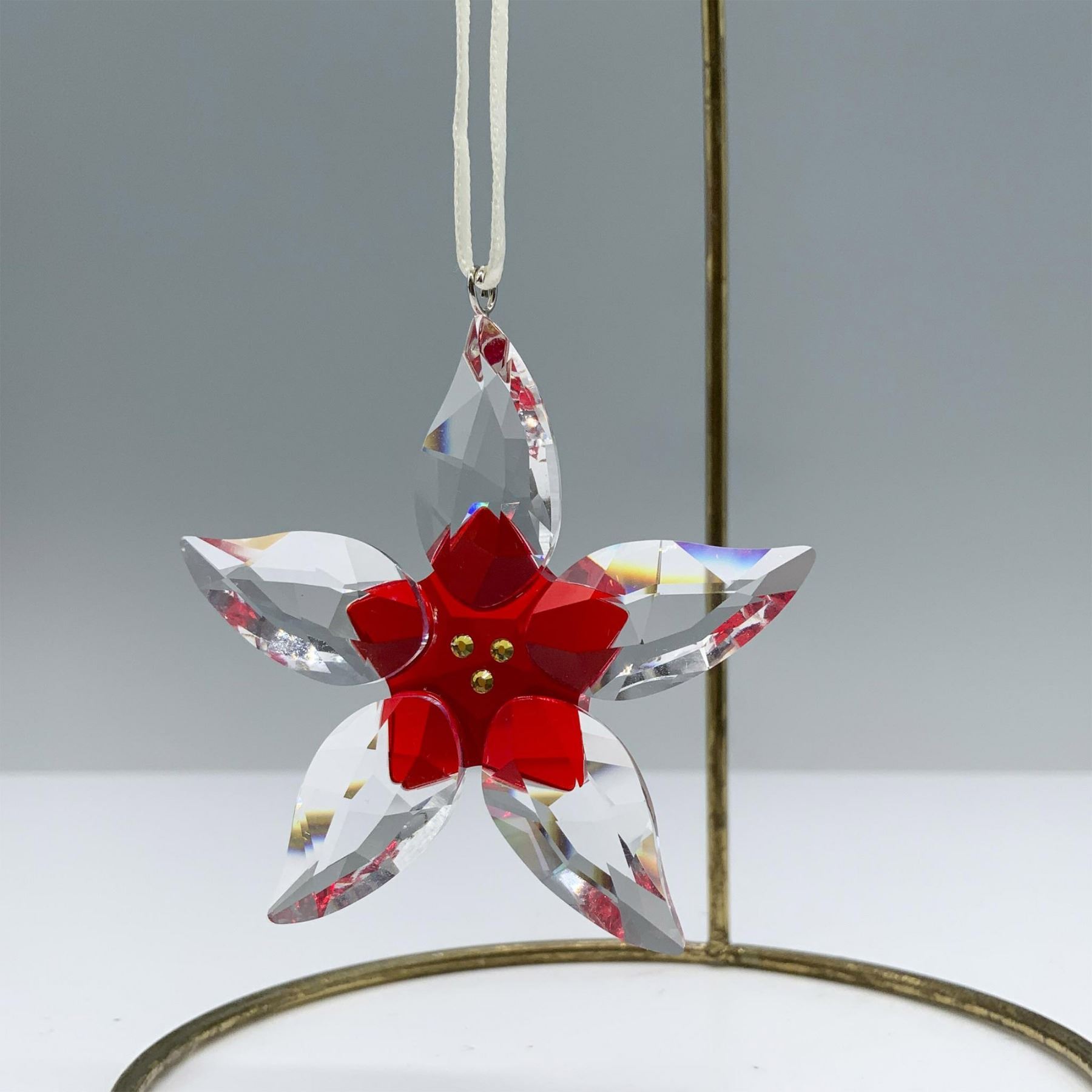 Swarovski christmas ornament clear poinsettia