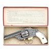 Image 1 : Lovely New York Engraved, Silver-Plated and Gold-Washed Smith & Wesson 38 Safety Hammerless Revolver