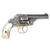 Image 4 : Lovely New York Engraved, Silver-Plated and Gold-Washed Smith & Wesson 38 Safety Hammerless Revolver