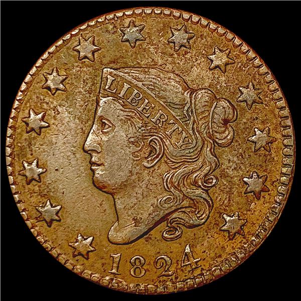 1824 Coronet Head Large Cent CLOSELY UNCIRCULATED