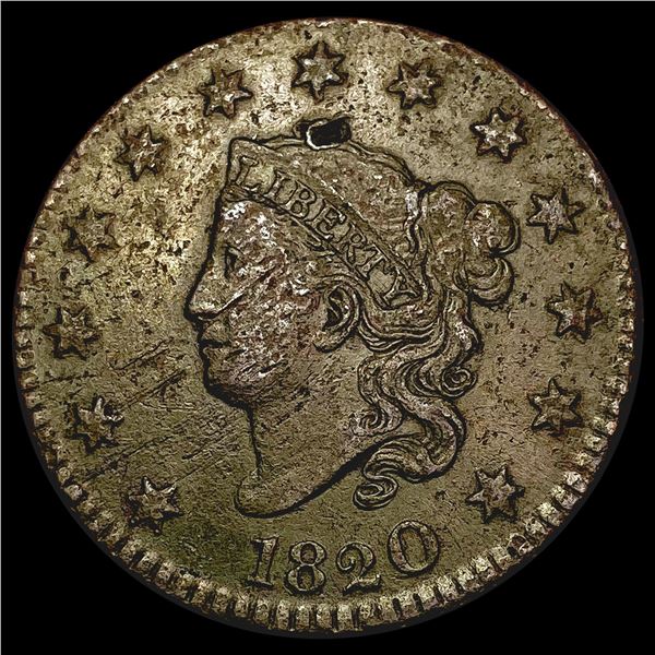 1820 Sm.Dt. Coronet Head Large Cent NICELY CIRCULATED
