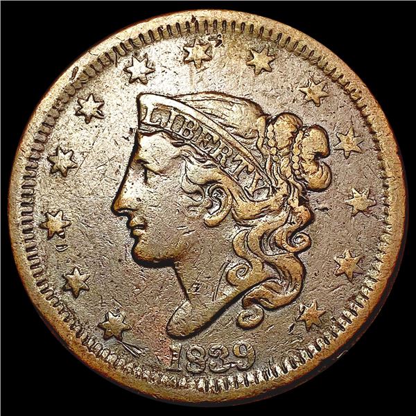 1839 Braided Hair Large Cent NEARLY UNCIRCULATED