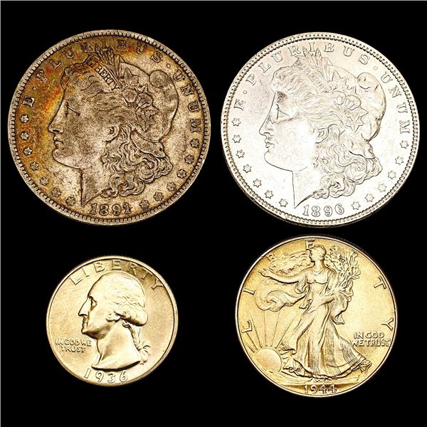 1891-1944 Varied US Silver Coinage Lot [4 Coins] HIGH GRADE