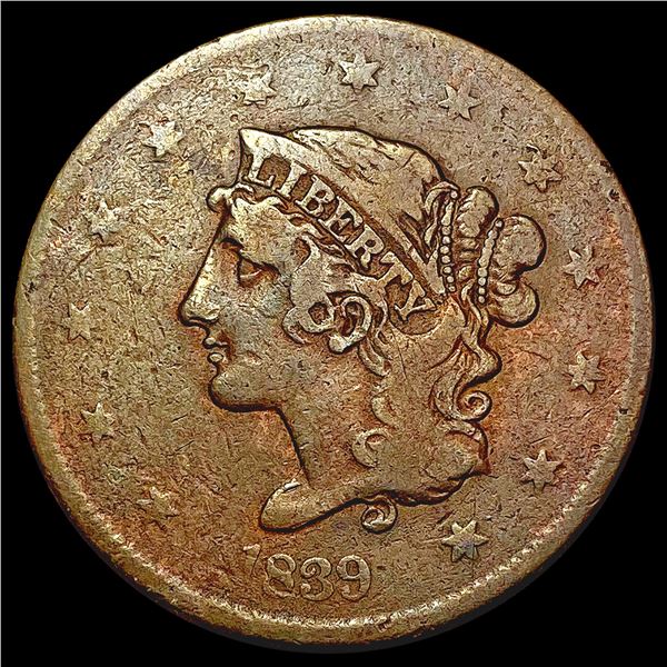 1839 Braided Hair Large Cent NICELY CIRCULATED