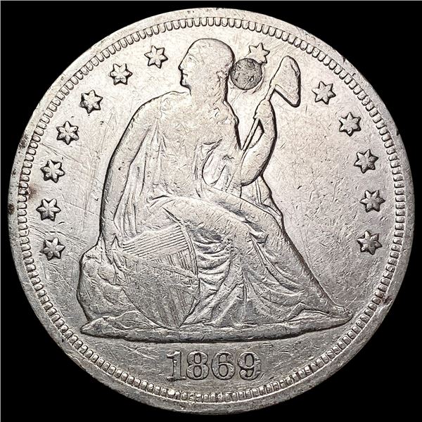 1869 Seated Liberty Dollar NICELY CIRCULATED