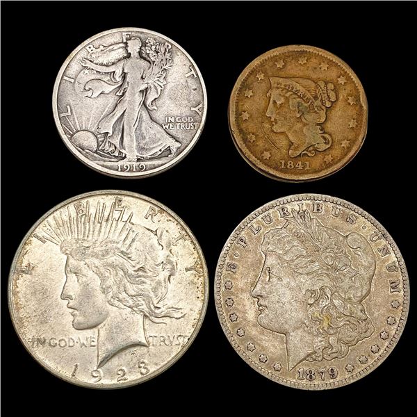 1841-1923 Varied US Coinage Lot [4 Coins] HIGH GRADE