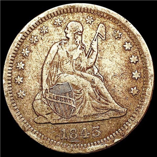 1843-O Seated Liberty Quarter LIGHTLY CIRCULATED