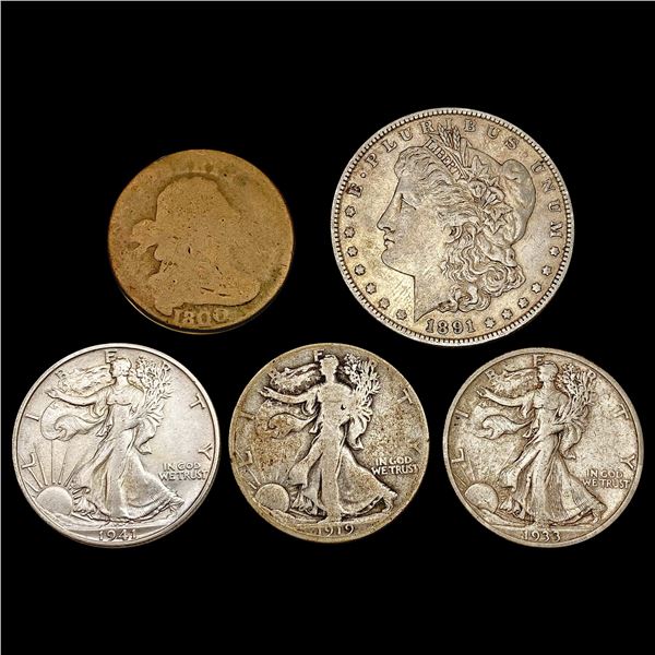 1800-1933 US Type Coinage Lot [5 Coins] HIGH GRADE