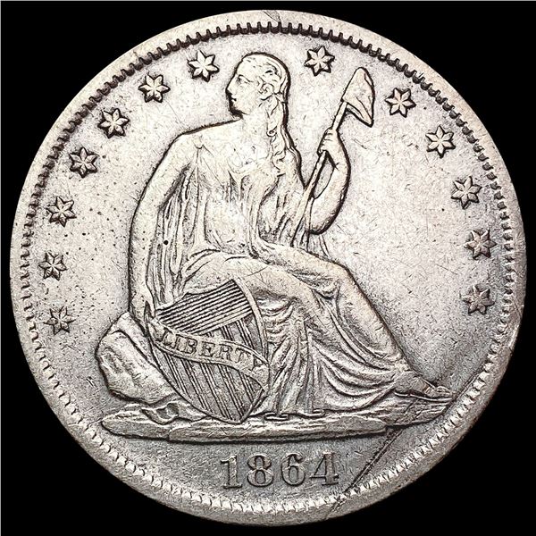 1864-S Seated Liberty Half Dollar CLOSELY UNCIRCULATED