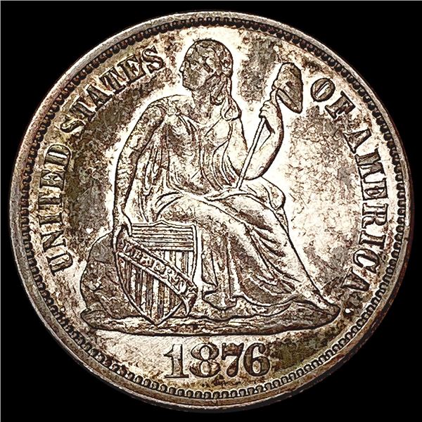 1876 Seated Liberty Dime CHOICE AU