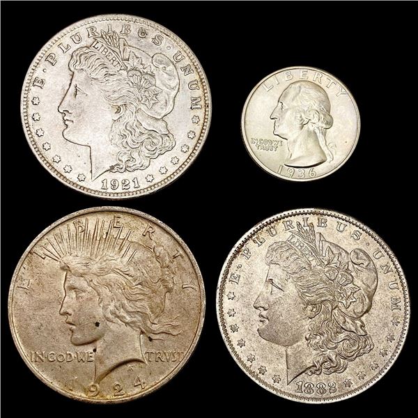 1882-1936 Varied US Silver Coinage Lot [4 Coins] HIGH GRADE