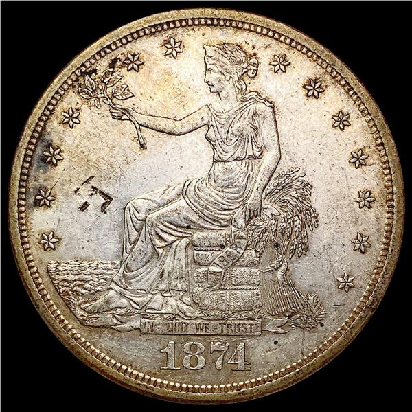 1874-S Silver Trade Dollar CLOSELY UNCIRCULATED