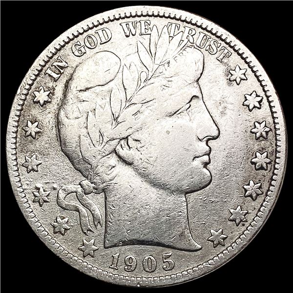 1905-S Barber Half Dollar LIGHTLY CIRCULATED
