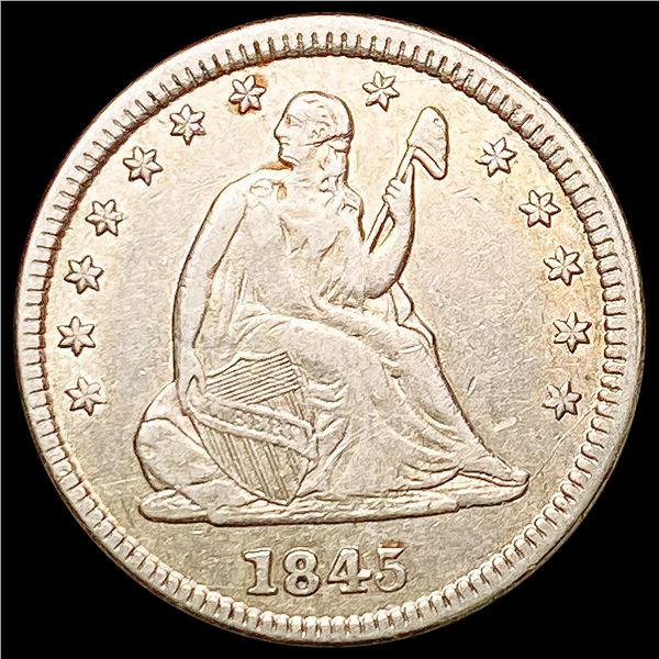1845 Seated Liberty Quarter CLOSELY UNCIRCULATED