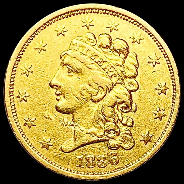 1836 $2.50 Gold Quarter Eagle CLOSELY UNCIRCULATED