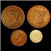 Image 1 : 1840-1904 Early US Copper and Silver Coinage [4 Coins] HIGH GRADE
