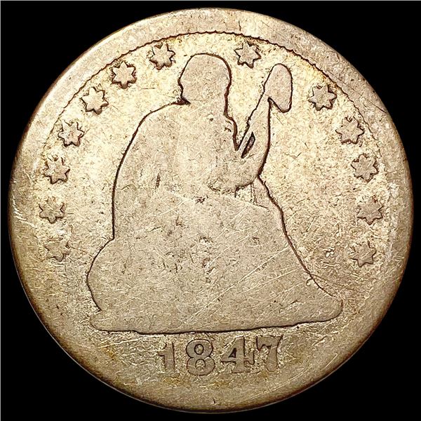 1847 Seated Liberty Quarter NICELY CIRCULATED