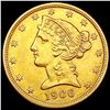 Image 1 : 1906-D $5 Gold Half Eagle CLOSELY UNCIRCULATED