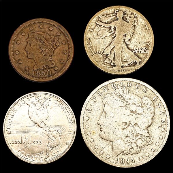 1850-1923 Varied US Coinage Lot [4 Coins] HIGH GRADE