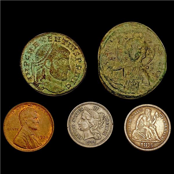 976 AD-1920 Varied US and World Coinage [5 Coins] HIGH GRADE