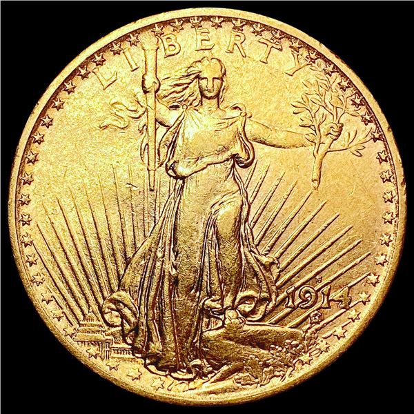 1914-S $20 Gold Double Eagle CLOSELY UNCIRCULATED