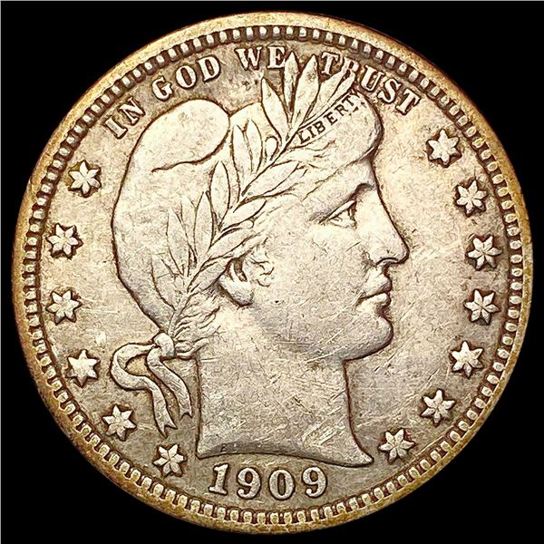 1909 Barber Quarter NEARLY UNCIRCULATED