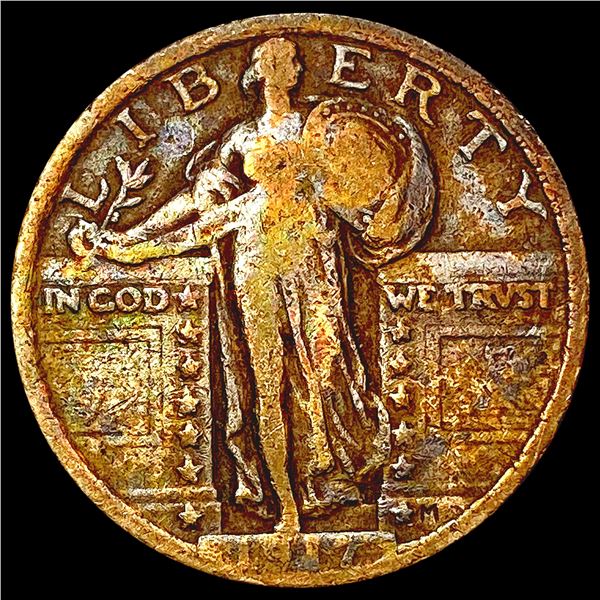 1917 T2 Standing Liberty Quarter NICELY CIRCULATED