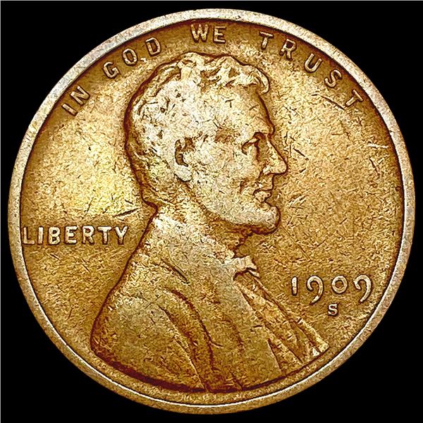 1909-S Wheat Cent LIGHTLY CIRCULATED