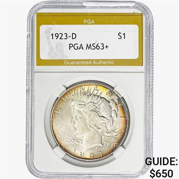 1923-D Silver Peace Dollar PGA MS63+