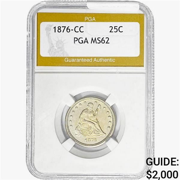 1876-CC Seated Liberty Quarter PGA MS62