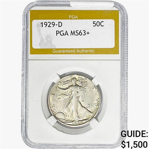 1929-D Walking Liberty Half Dollar PGA MS63+