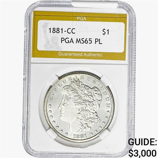 1881-CC Morgan Silver Dollar PGA MS65 PL