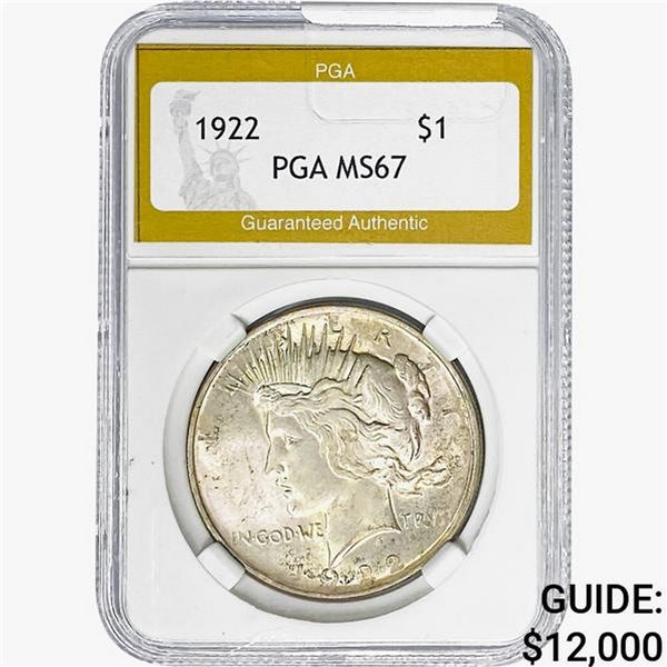 1922 Silver Peace Dollar PGA MS67