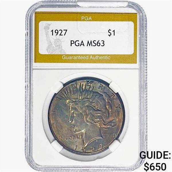 1927 Silver Peace Dollar PGA MS63