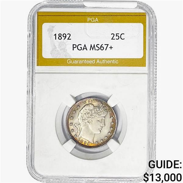 1892 Barber Quarter PGA MS67+
