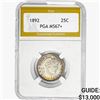 Image 1 : 1892 Barber Quarter PGA MS67+