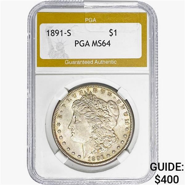 1891-S Morgan Silver Dollar PGA MS64