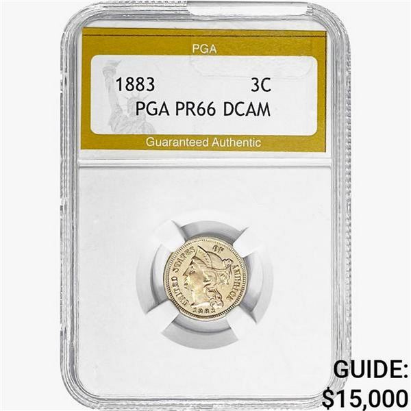 1883 Nickel Three Cent PGA PR66 DCAM