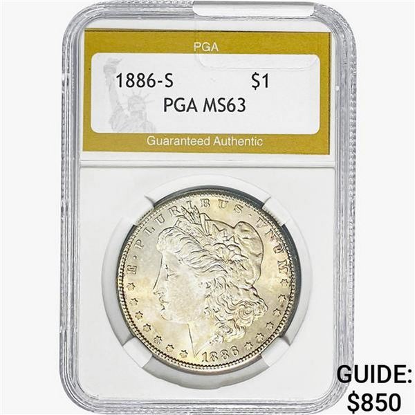 1886-S Morgan Silver Dollar PGA MS63