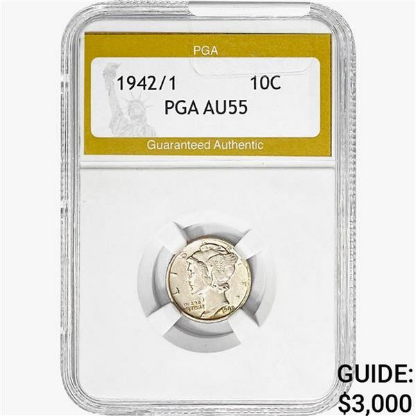 1942/1 Mercury Silver Dime PGA AU55