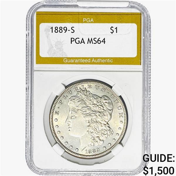 1889-S Morgan Silver Dollar PGA MS64