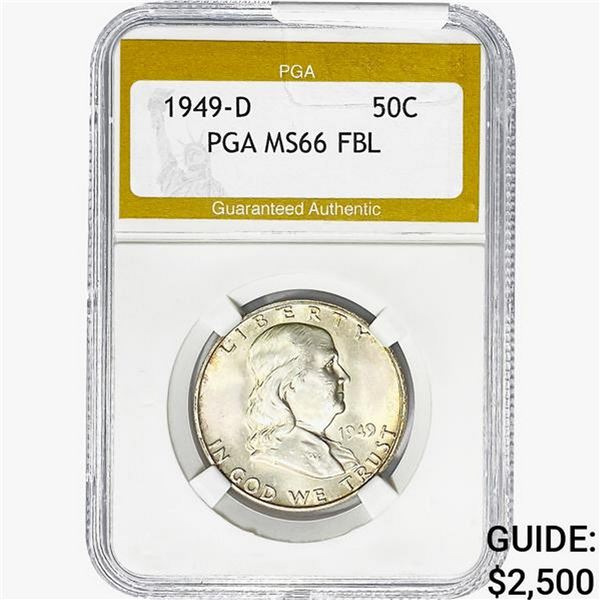 1949-D Franklin Half Dollar PGA MS66 FBL